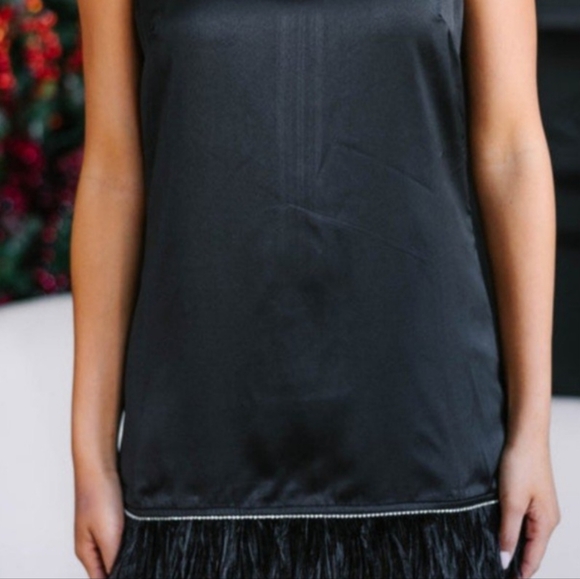 FINAL OFFER NEW Feather Rhinestone black dress shop mint julep boutique large - Picture 4 of 11